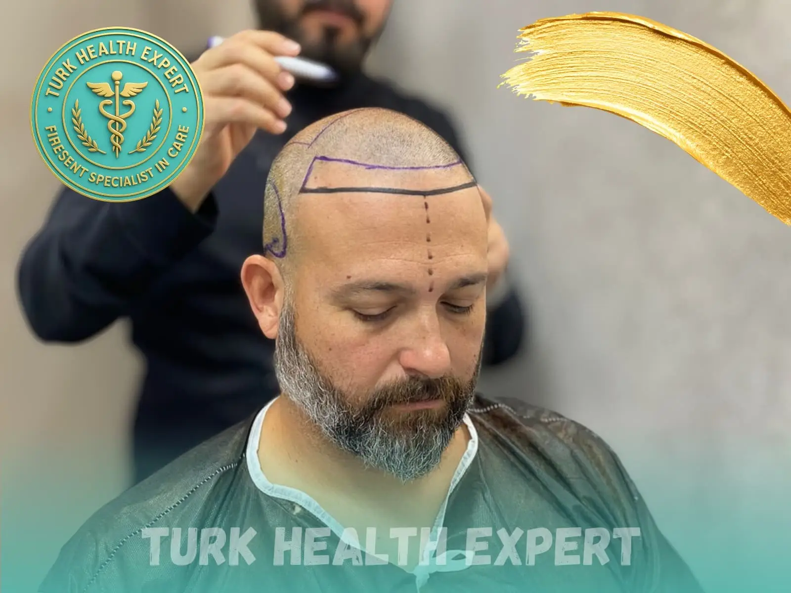 Before hair transplant — Norwood 4, DHI Gold, Turk Health Expert Istanbul