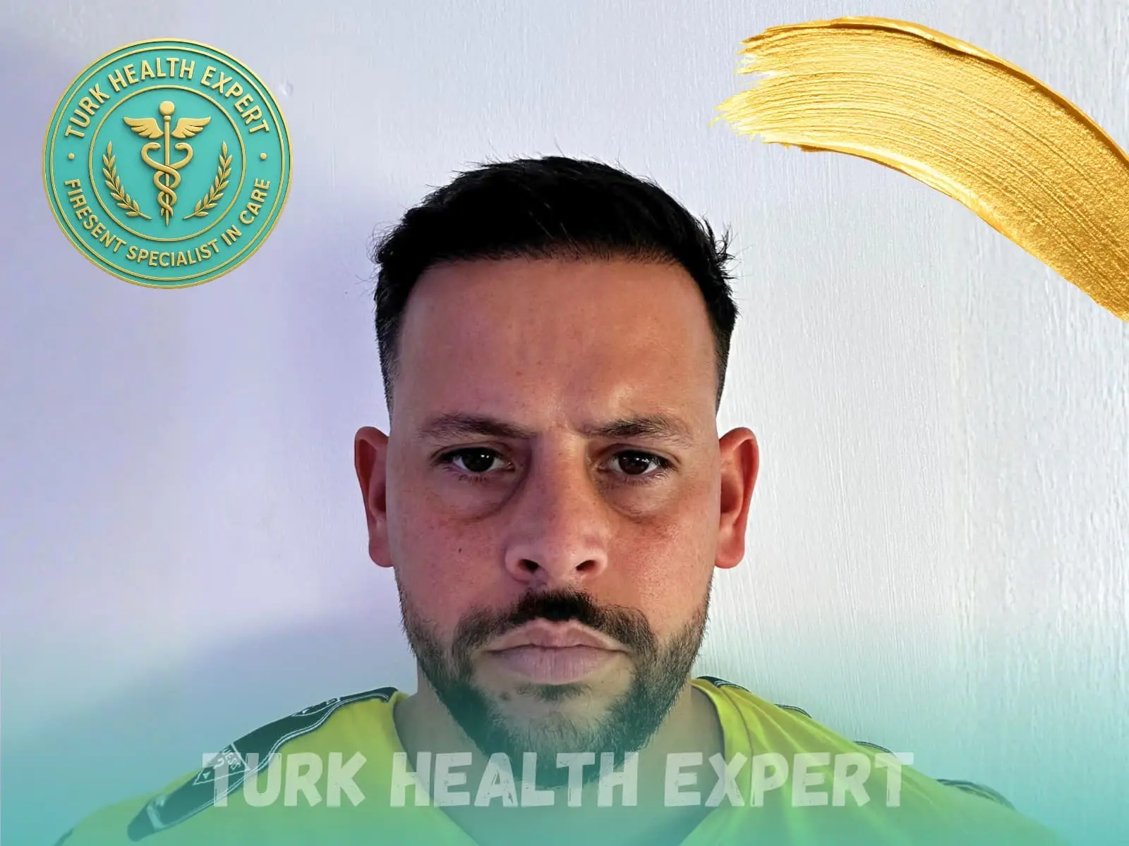 After hair transplant — 14 months, 3,200 grafts DHI, Turk Health Expert Istanbul