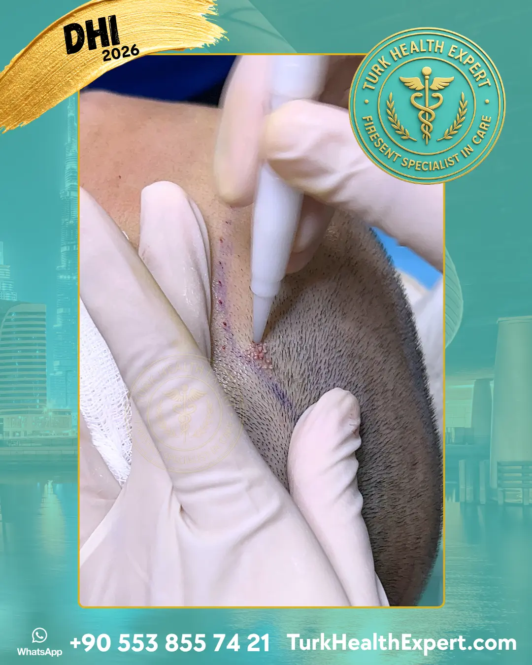 Dr. Zekeriya Türk realizando trasplante FUE Zafiro en Turquía